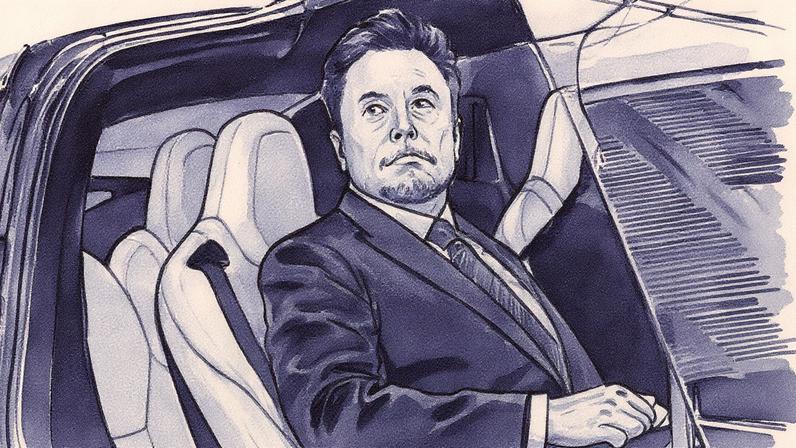 Elon Musk, dono do X, da SpaceX e da Tesla, posando para a foto (Foto: Reprodução)