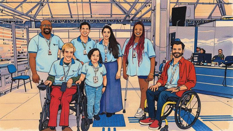 Grupo de pessoas posando para foto, com sete indivíduos em destaque (Foto: Reprodução)