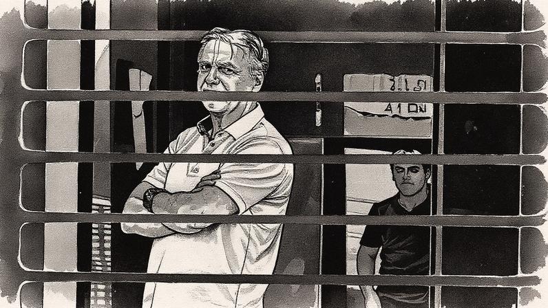 Ex-presidente Jair Bolsonaro na garagem de sua casa durante prisão domiciliar (Foto: Reprodução)