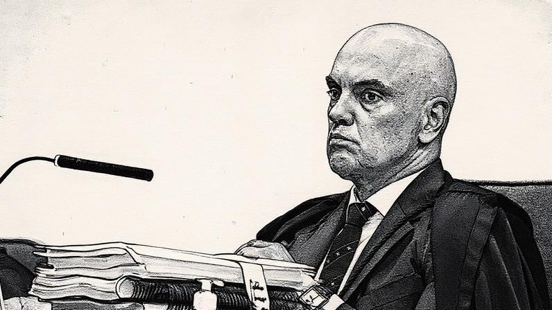 Alexandre de Moraes, ministro do STF, durante sessão sobre a ação penal relacionada à tentativa de golpe de Estado (Foto: Reprodução)