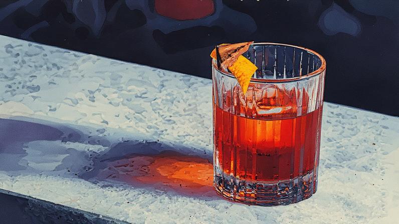 Café negroni servido em um copo com gelo (Foto: Reprodução)