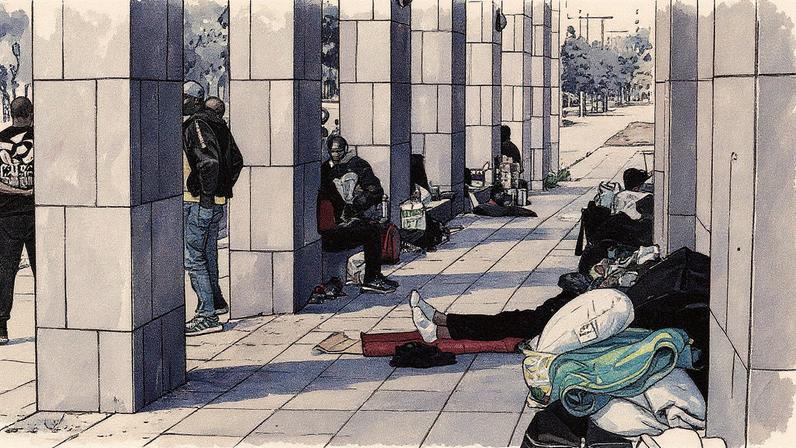 Grupo de malienses reunidos na rua Cuenca del Deba em Vitoria (Foto: Reprodução)