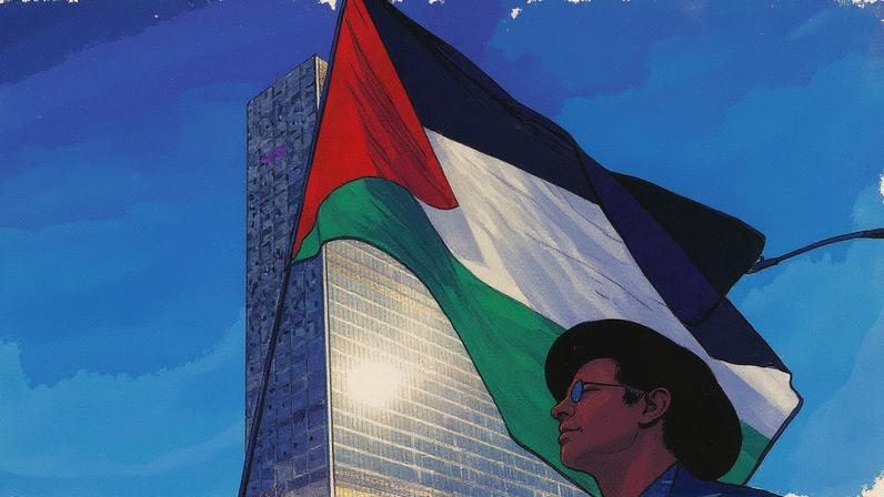 Manifestantes pró-Palestina protestam em frente à sede das Nações Unidas (Foto: Reprodução)