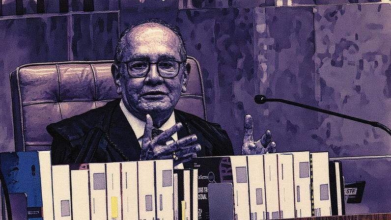 Ministro Gilmar Mendes durante sessão do STF (Foto: Reprodução)
