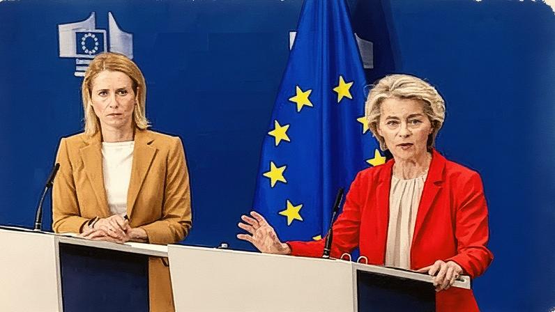 Kaja Kallas e Ursula von der Leyen se encontram em um evento em Bruxelas (Foto: Reprodução)