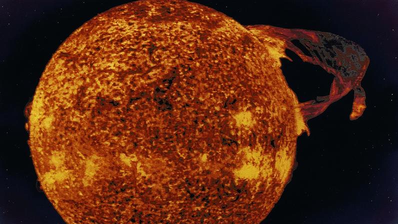 Erupção solar registrada pela missão Skylab 4 (Foto: Reprodução)