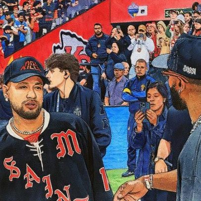 Neymar curte jogo da NFL durante a Data Fifa no estádio do Corinthians