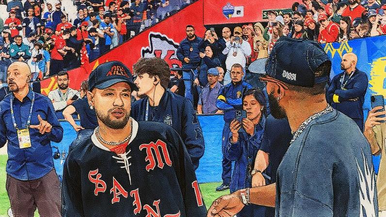 Neymar e Odell Beckham Jr. assistem à partida entre Chiefs e Chargers na Neo Química Arena (Foto: Reprodução)