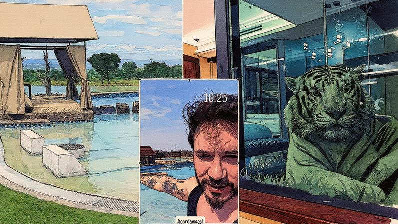 Eliezer e Viih Tube estão em um hotel de luxo na África do Sul (Foto: Reprodução)