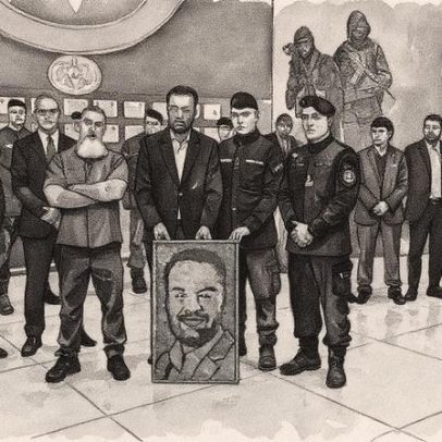 Cláudio Castro recebe retrato feito com cápsulas de bala em evento do Bope