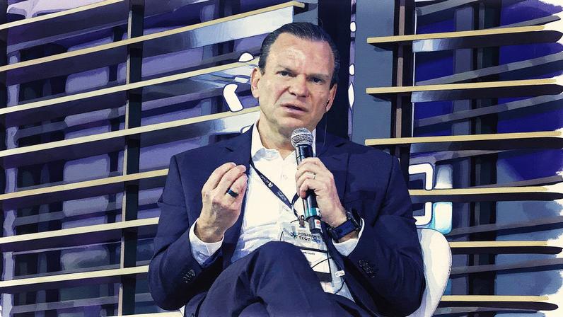 Roberto Sallouti, CEO do BTG Pactual, durante evento da FebrabanTech (Foto: Reprodução)