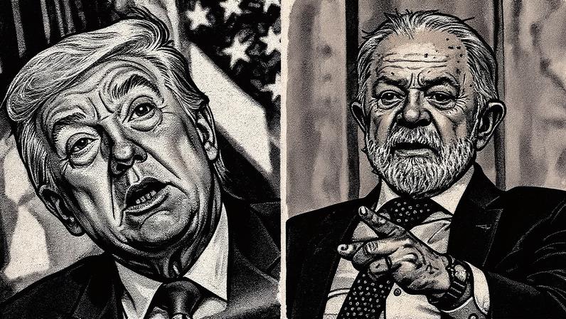 Donald Trump e Lula em uma montagem de fotos (Foto: Reprodução)