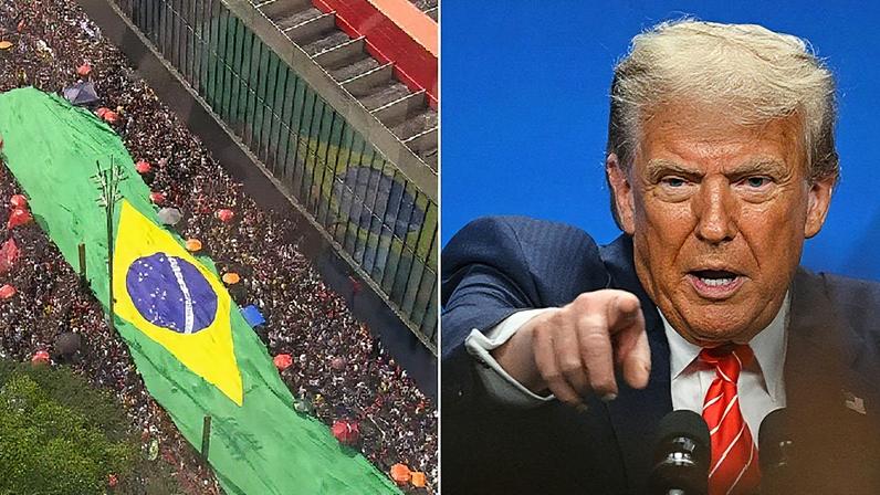 Manifestação contra a PEC da Blindagem e anistia na Avenida Paulista com a presença do presidente Donald Trump (Foto: Reprodução)
