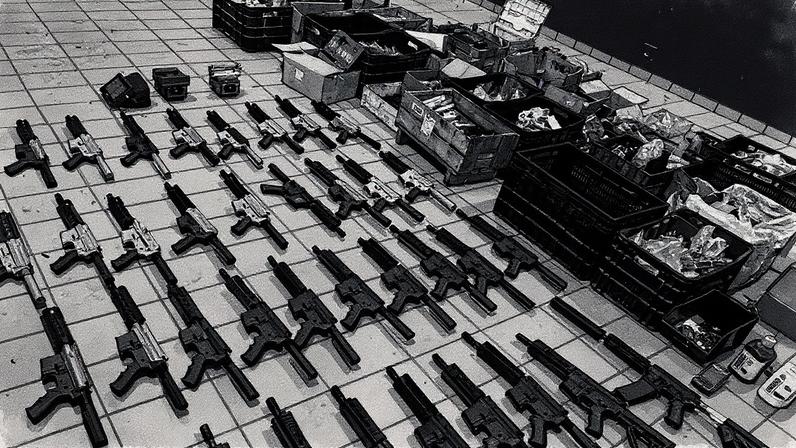 Armas de produção artesanal apreendidas pela PF em Santa Bárbara D’Oeste, conhecidas como "ghost guns", que são mais difíceis de rastrear (Foto: Reprodução)