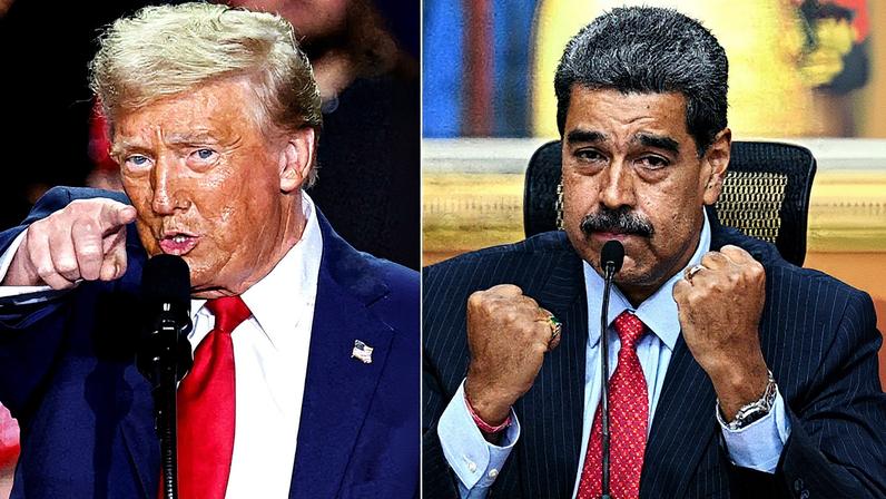 Presidente dos EUA, Donald Trump, e presidente da Venezuela, Nicolás Maduro, em uma reunião (Foto: Reprodução)