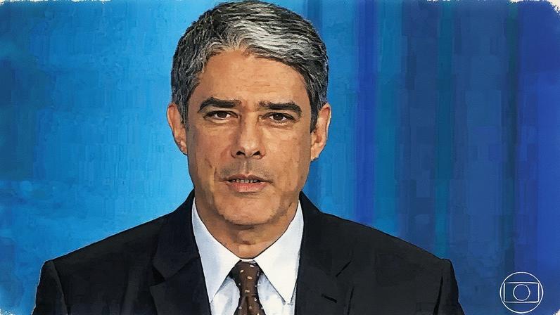 William Bonner apresenta o Jornal Nacional em um estúdio de televisão (Foto: Reprodução)