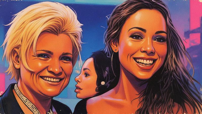 Hebe Camargo e Mariah Carey se encontram durante a primeira visita da cantora americana ao Brasil, em 1999 (Foto: Reprodução)