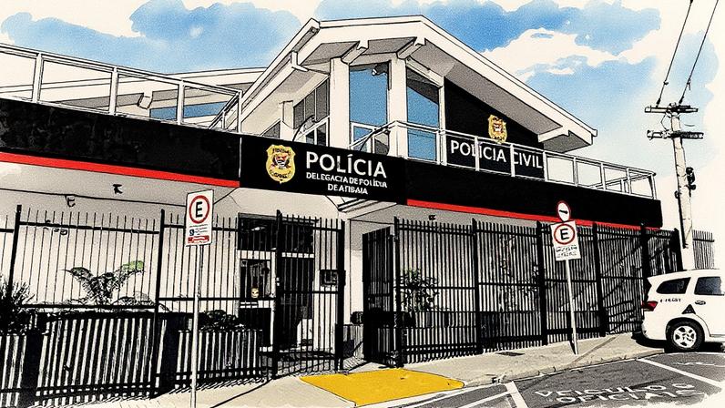 Delegacia de polícia de Atibaia, localizada no interior de São Paulo (Foto: Reprodução)