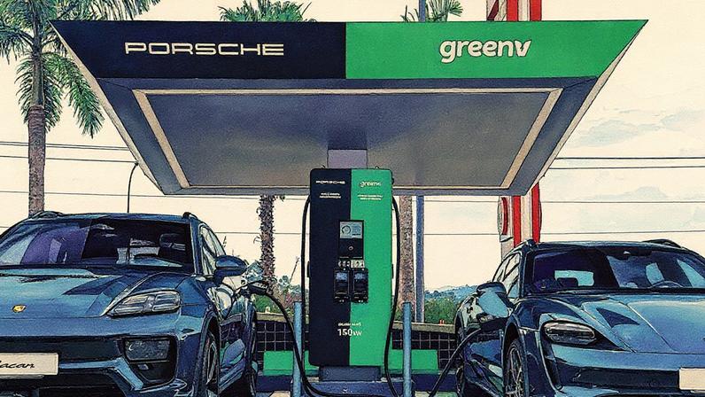 Posto de recarga ultrarrápida em parceria com a GreenV (Foto: Reprodução)