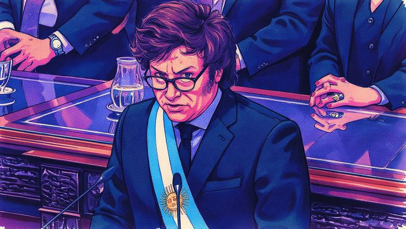 Javier Milei fala aos parlamentares em Buenos Aires (Foto: Reprodução)