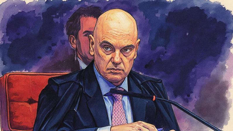 Ministro Alexandre de Moraes durante julgamento na Primeira Turma do STF (Foto: Reprodução)
