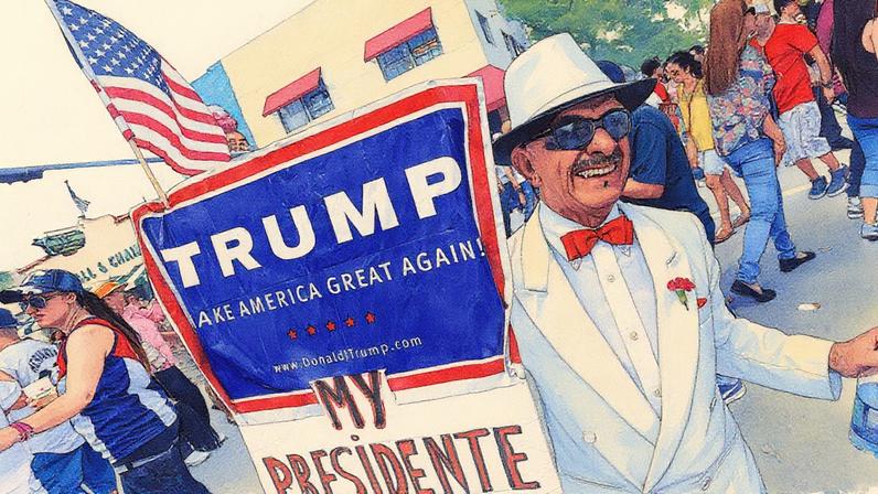 Cidadão cubano demonstra apoio a Trump em Miami (Foto: Reprodução)