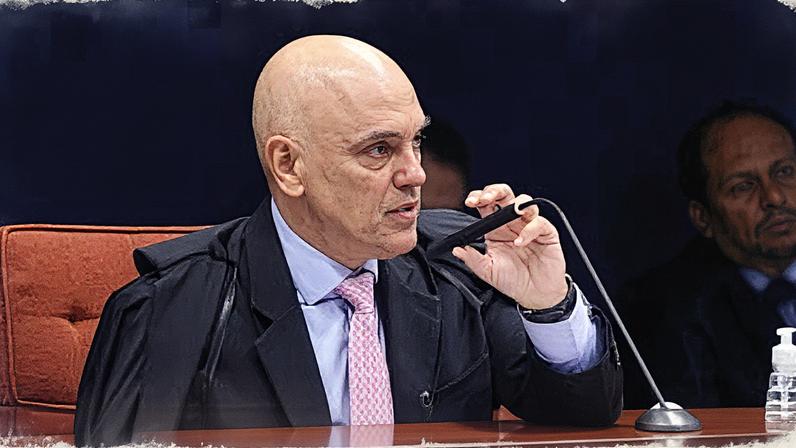 Moraes lê seu voto durante o julgamento de Bolsonaro no STF (Foto: Reprodução)