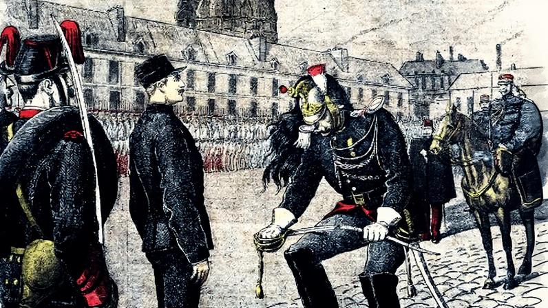 Alfred Dreyfus sendo preso em uma ilustração de 1895 (Foto: Reprodução)