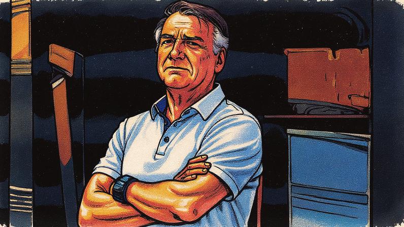 Ex-presidente Jair Bolsonaro na garagem de sua casa no dia do início de seu julgamento no STF (Foto: Reprodução)