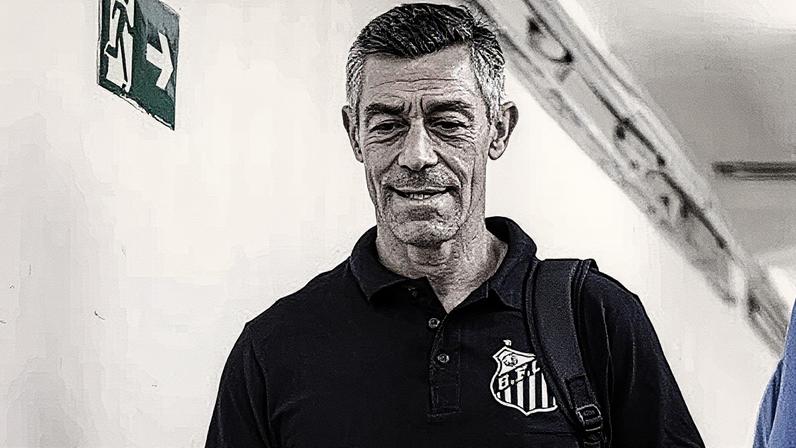 Pedro Caixinha em atividade durante sua passagem pelo Santos (Foto: Reprodução)