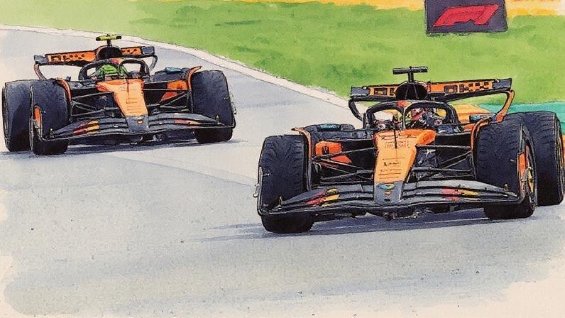 Zak Brown e Lando Norris, da McLaren, em evento de Fórmula 1 (Foto: Reprodução)