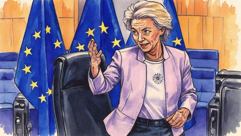 Ursula von der Leyen, presidenta da Comissão Europeia, em evento em Bruxelas no dia 17 de setembro (Foto: Reprodução)