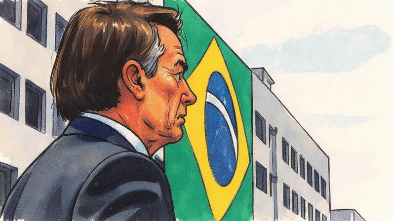 Jair Bolsonaro, então presidente, inspeciona um grupamento escolar durante cerimônia da Marinha (Foto: Reprodução)