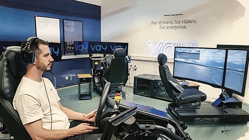 Bartek Sztendel, a remote driver at work. Photograph: Nicoló Lanfranchi/The Guardian