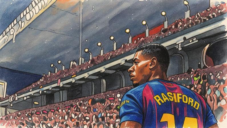 Jogador Marcus Rashford em campo durante partida no Estádio de Vallecas (Foto: Reprodução)