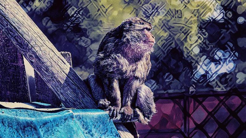 Macaco de Berbería internado em centro de recuperação (Foto: Reprodução)