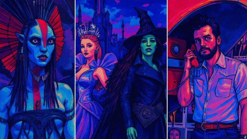 Filmes 'Avatar: Fogo e cinzas', 'Wicked: Parte II' e 'O agente secreto' em cartaz (Foto: Reprodução)