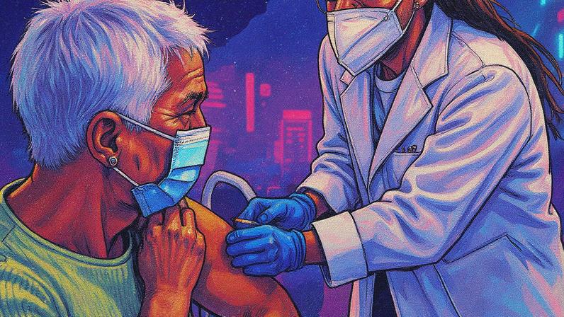 Idoso recebe vacina contra a gripe (Foto: Reprodução)