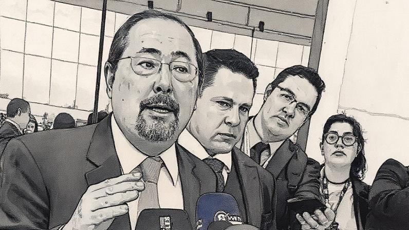 Advogado de Jair Bolsonaro, Celso Vilardi, fala na saída do julgamento da Primeira Turma do ST (Foto: Reprodução)