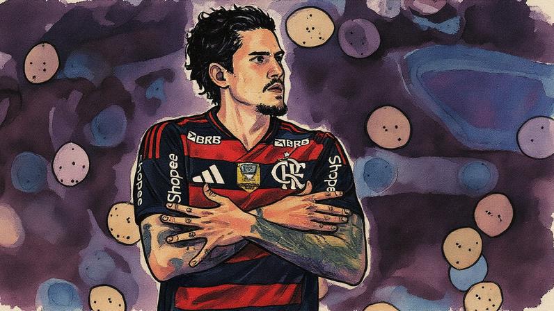 Pedro foi o jogador que mais finalizou na partida Flamengo 8 x 0 Vitória (Foto: Reprodução)
