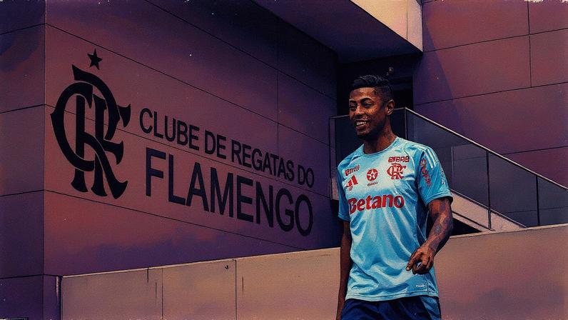Bruno Henrique treina com a equipe do Flamengo (Foto: Reprodução)