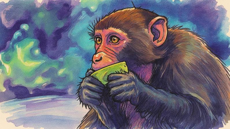 Macacos em um ambiente natural, sugerindo ancestralidade comum com humanos que consumiram álcool (Foto: Reprodução)