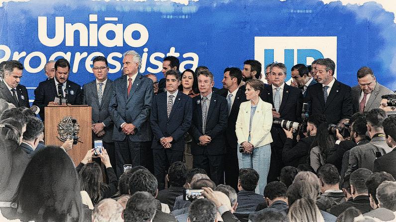 Presidente do União Brasil, Antonio Rueda, discursa no lançamento da federação União Progressista, aliança entre União Brasil e PP (Foto: Reprodução)