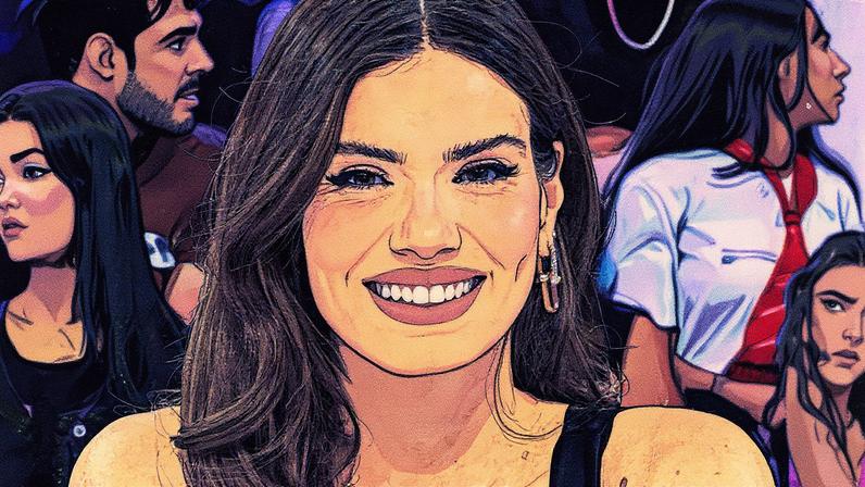 Camila Queiroz em evento de televisão (Foto: Reprodução)