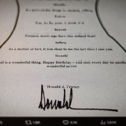 Congresso dos EUA revela desenho de Epstein com suposta assinatura de Trump