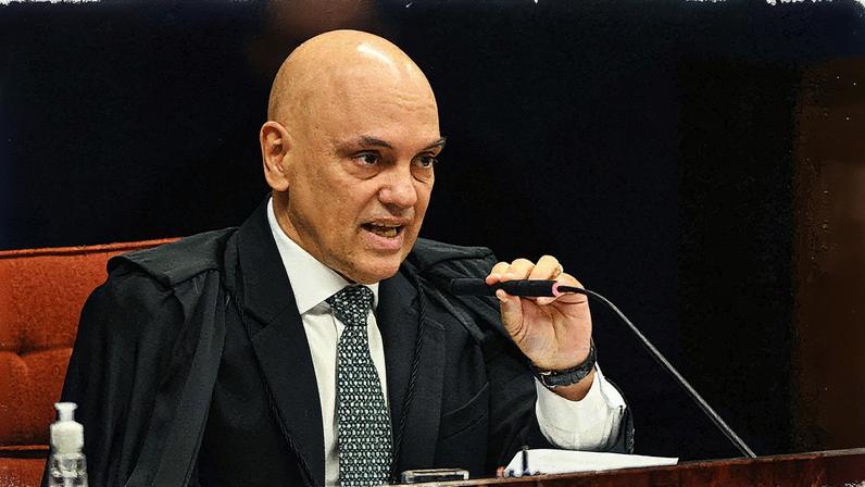 Ministro Alexandre de Moraes durante o primeiro dia de julgamento na Primeira Turma do STF (Foto: Reprodução)