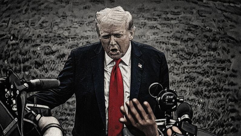 Donald Trump atende a jornalistas nos jardins da Casa Branca (Foto: Reprodução)