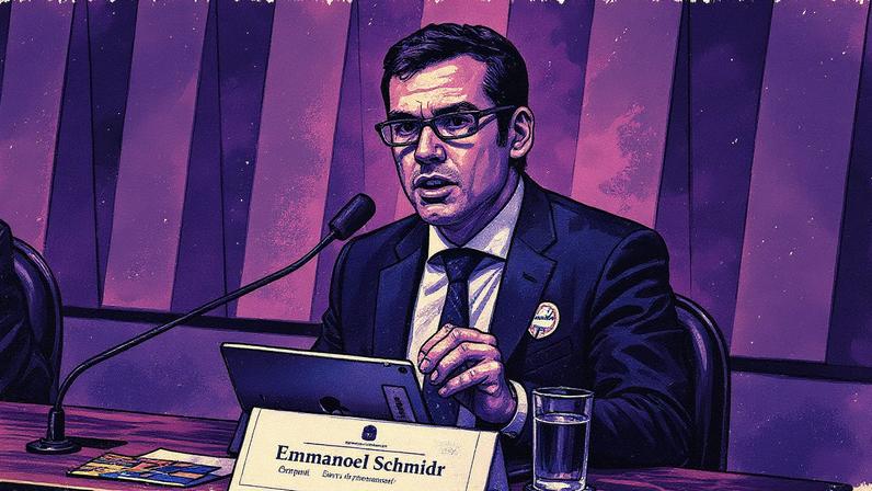 Emmanoel Schmidt Rondon, indicado para a presidência dos Correios, durante audiência no Senado como gerente-executivo da Diretoria de Governo do Banco do Brasil (Foto: Reprodução)