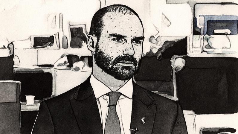Deputado federal Eduardo Bolsonaro articula sanções contra o Brasil nos EUA (Foto: Reprodução)