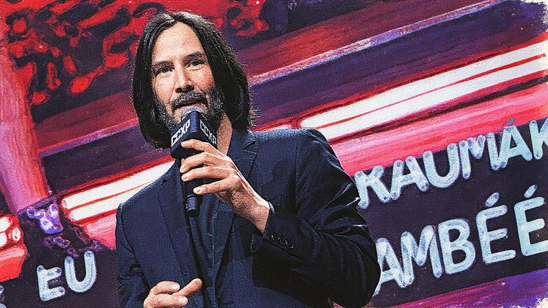 Keanu Reeves no palco durante a CCXP 22 (Foto: Reprodução)
